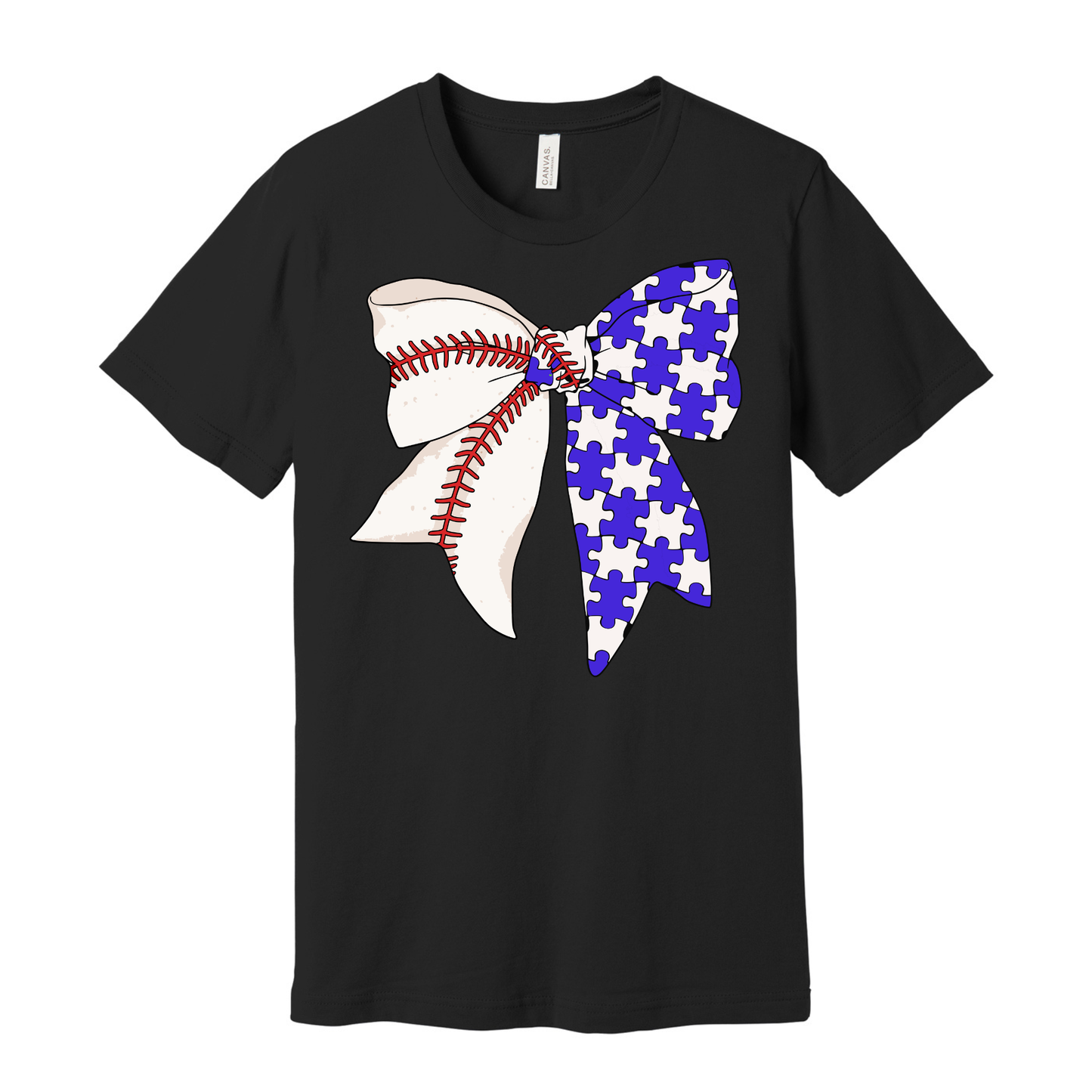Needville Baseball Bow Autism Tee