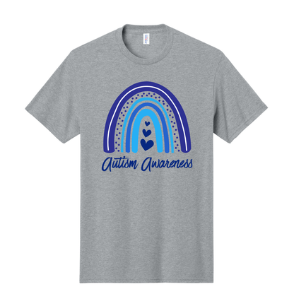 Autism Awareness Blue Rainbow Tee