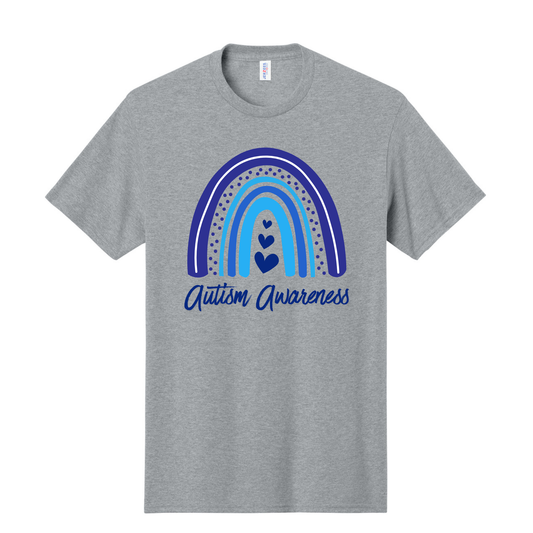 Autism Awareness Blue Rainbow Tee
