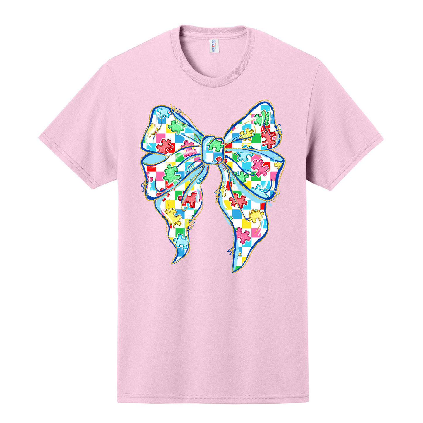 Autism Puzzle Piece Coquette Bow