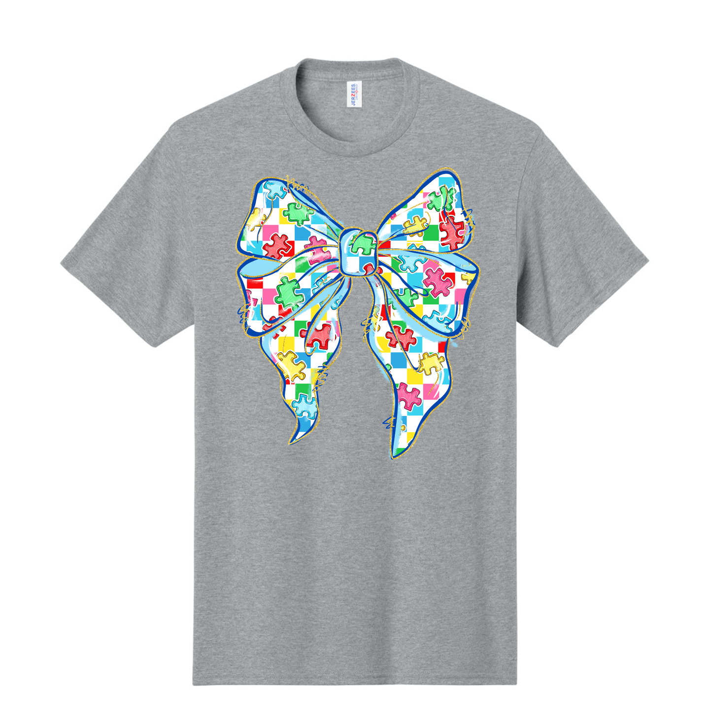 Autism Puzzle Piece Coquette Bow