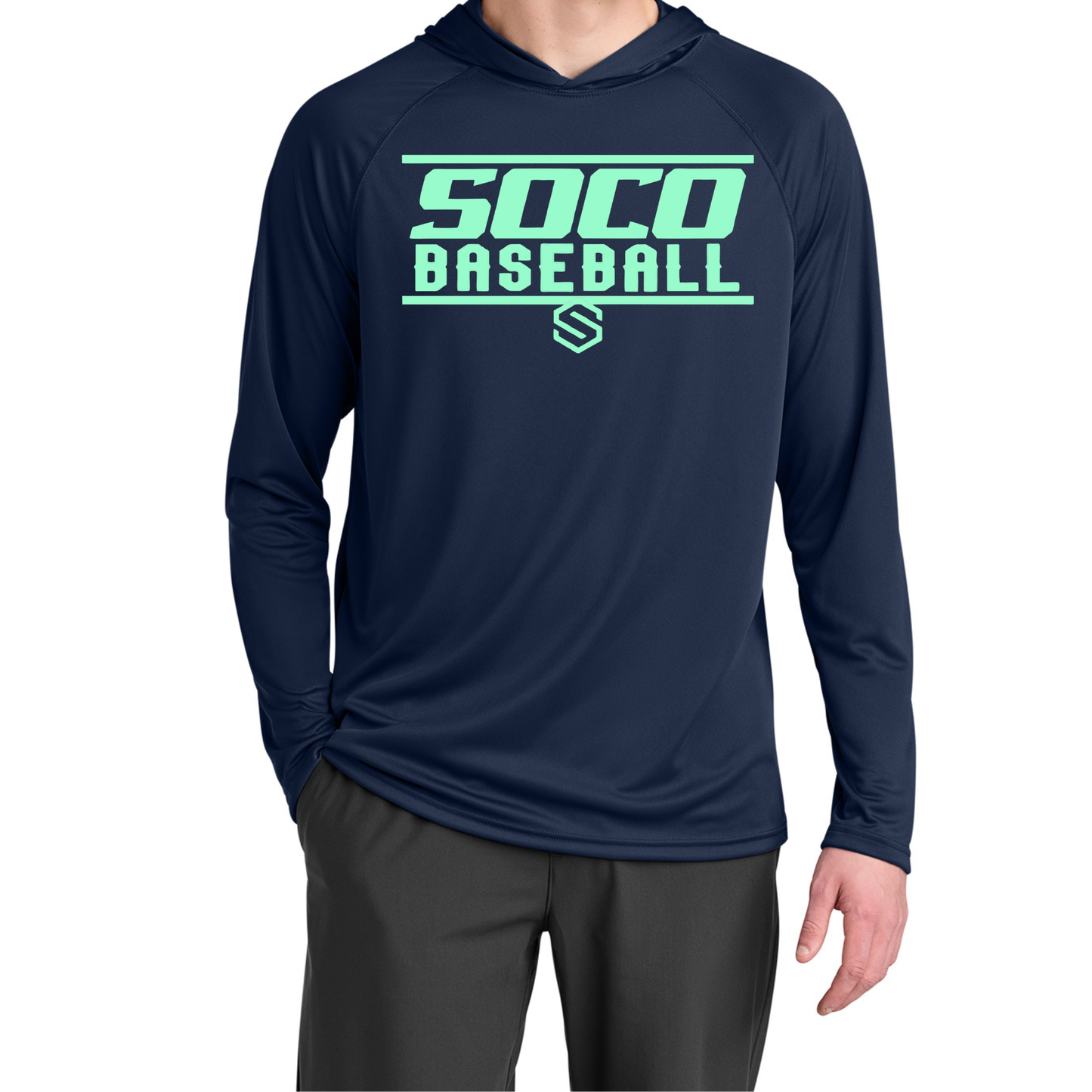 Youth Navy Custom SOCO Baseball Tee/Hoodie