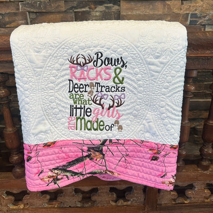 Camo Border Quilt - "Rifles, Racks & Tracks" Embroidery